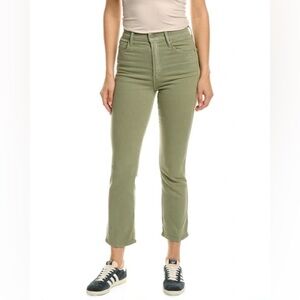 MOTHER NWOT Olive Green Straight-Leg Jeans